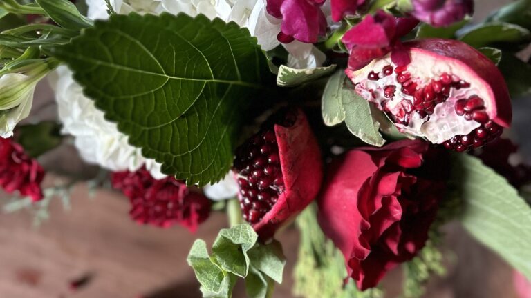 Harvesting Beauty: A Pomegranate-Inspired Floral Celebration